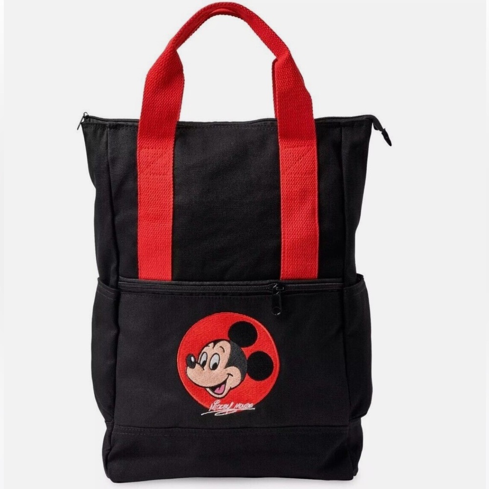 Disney Mickey Mouse Canvas Backpack / Tote for Adults in Black and Red